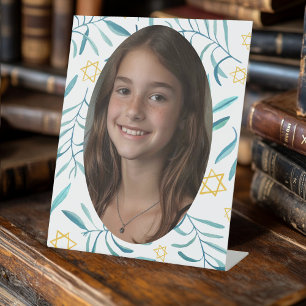 Bar Bat Mitzvah Jewish Wedding Botanicals Custom Pedestal Sign