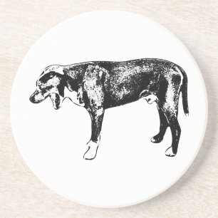 Bar Cart Yawn—Mini Dog Portrait Coaster