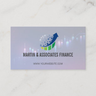 Bar Chart Gradient Financial AI Business Card