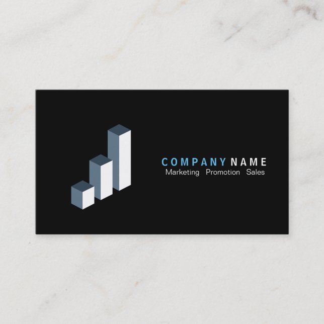 Bar Chart Logo Business Card (Front)