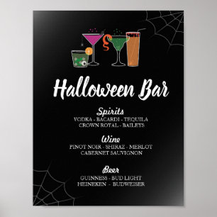 Bar Cocktails Gothic Halloween Sign Party Drinks