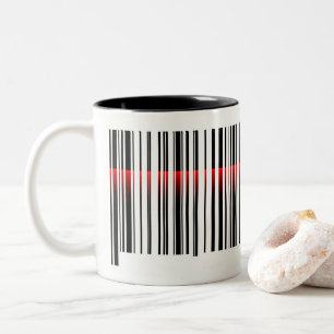 bar code and red laser scanning Two-Tone coffee mug