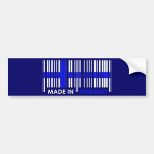 Bar Code Flag Colours FINLAND Design Bumper Sticker
