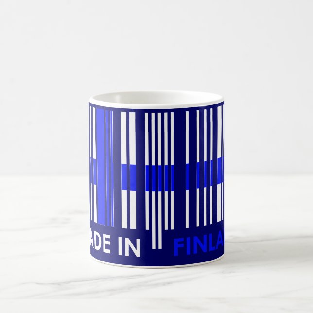 Bar Code Flag Colours FINLAND Design Coffee Mug (Center)