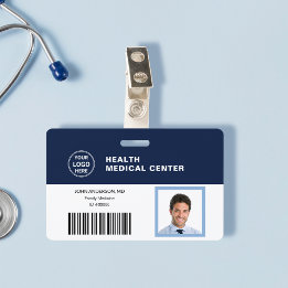 Bar Code ID Medical Healthcare Clinic Doctor Badge