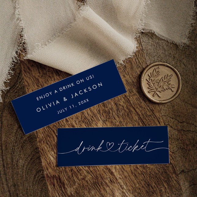 Bar Drink Ticket Wedding Beverage Token Card O100 (Creator Uploaded)