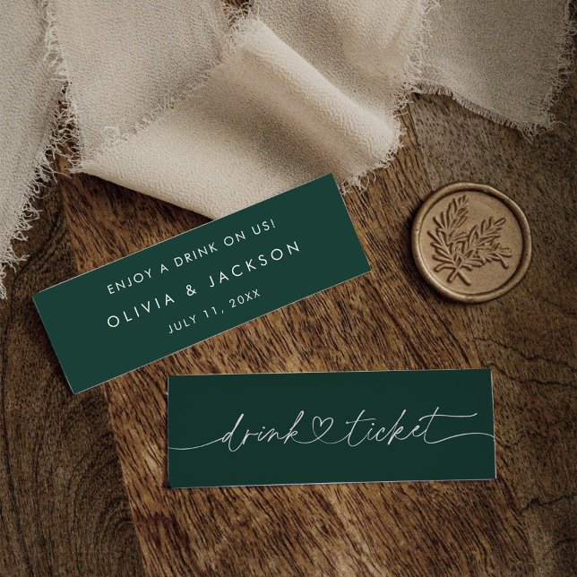 Bar Drink Ticket Wedding Beverage Token Card O100 (Creator Uploaded)