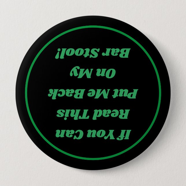 Bar Drinking Humour Button (Front)
