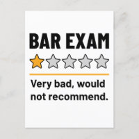 Bar Exam Funny 1 Star Very Bad Would Not Recommend
