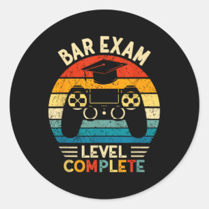 Bar Exam Level Complete Funny Lawyer Law School Gr Classic Round Sticker