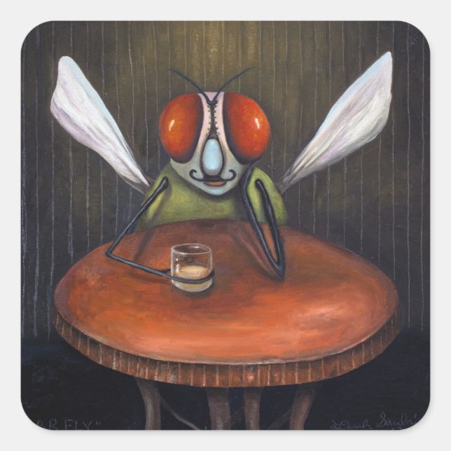 Bar Fly Square Sticker (Front)