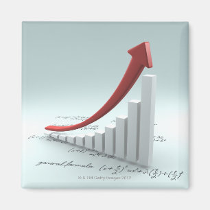 Bar graph and arrow with formula magnet