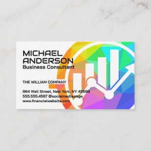 Bar Graph Line Chart   Financial Business Card