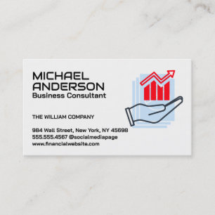 Bar Graph Line Chart   Financial Tech Business Card