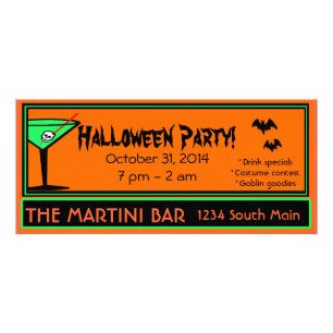 Bar Halloween Party Rack Card