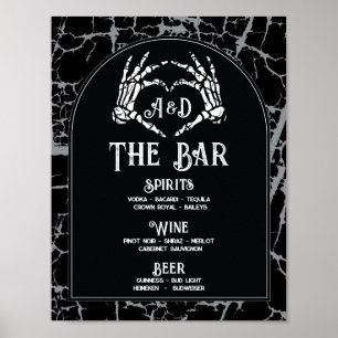 Bar Halloween Sign Wedding Reception Skeleton Hand