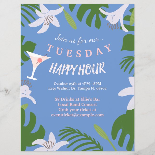 Bar Happy Hour Flyer (Front)