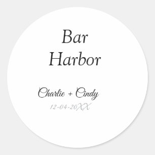 Bar Harbor bachelorette party bridesmaid wedding a Classic Round Sticker