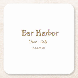 Bar Harbor bachelorette party bridesmaid wedding a Square Paper Coaster