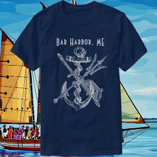 Bar Harbor Maine Boat Anchor Nautical Travel T-Shirt