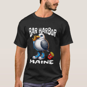 Bar Harbor Maine Funny Seagull French Fries Souven T-Shirt