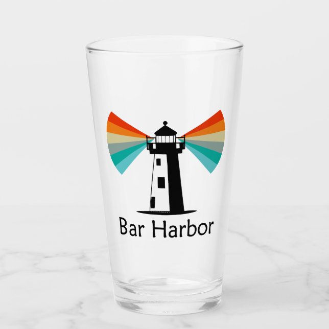 Bar Harbor Maine Lighthouse Rainbow Glass (Front)