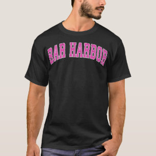 Bar Harbor Maine ME Vintage Sports Design Pink Des T-Shirt