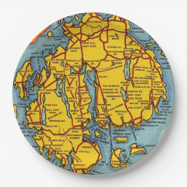 Bar Harbour - Acadia Park Paper Plate (Front)