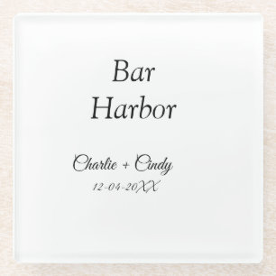 Bar Harbour bachelorette party bridesmaid wedding Glass Coaster