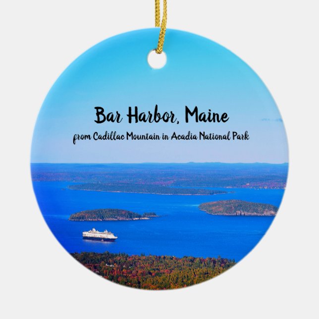 Bar Harbour from Cadillac Round Ornament (Front)