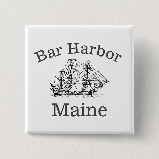 Bar Harbour Maine 15 Cm Square Badge (Front)