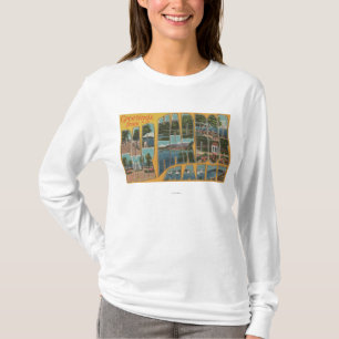 Bar Harbour, Maine - Large Letter Scenes T-Shirt