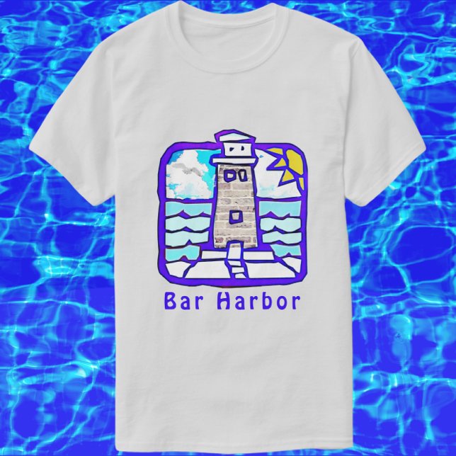 Bar Harbour Maine Lighthouse Ocean Waves Shirt (Creator Uploaded)
