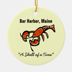 Bar Harbour, Maine Lobster Ceramic Tree Decoration