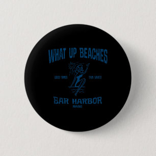 Bar Harbour Maine Me Funny Vintage Beaches Tee 6 Cm Round Badge