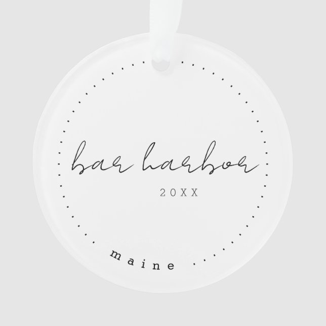 Bar Harbour Maine ME Travel United States Simple Ornament (Front)