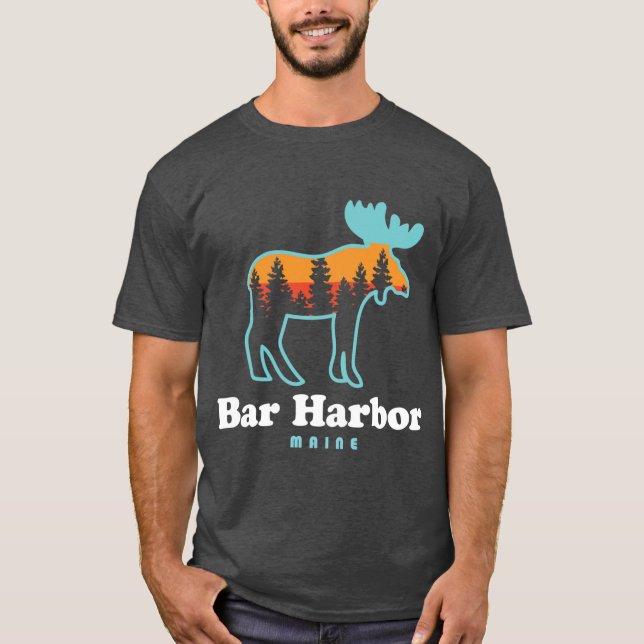 Bar Harbour Maine Moose Acadia Oversized T-Shirt (Front)