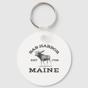 Bar Harbour Maine Moose Hiking Outdoors Acadia Nat Key Ring