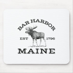 Bar Harbour Maine Moose Hiking Outdoors Acadia Nat Mouse Pad