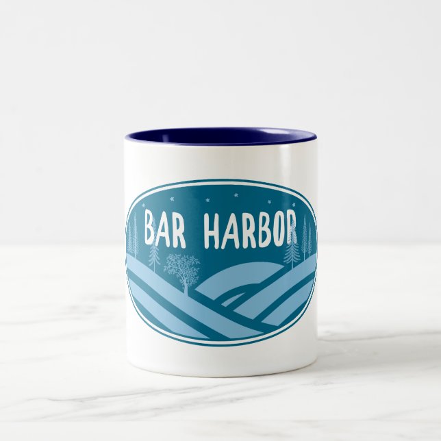 Bar Harbour Maine Outdoors Two-Tone Coffee Mug (Center)