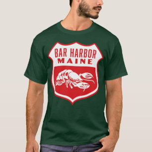 Bar Harbour Maine Retro Shield White T-Shirt