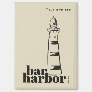 Bar Harbour Maine scribbled lighthouse Magnet