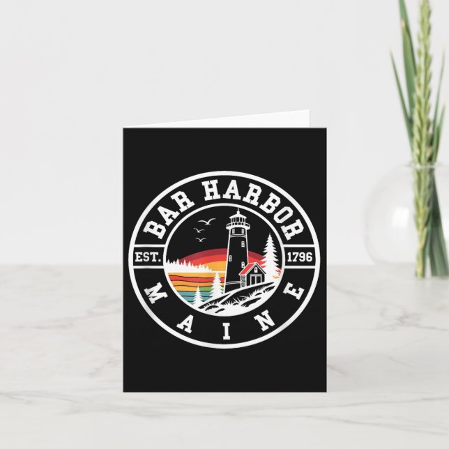 Bar Harbour - Maine - Throwback Design - Clic  Card (Front)