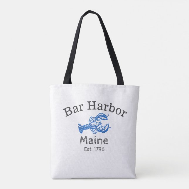 "Bar Harbour Maine" Tote Bag (Back)
