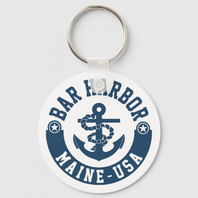 Bar Harbour Maine USA Key Ring (Front)