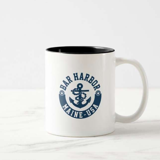 Bar Harbour Maine USA Two-Tone Coffee Mug (Right)