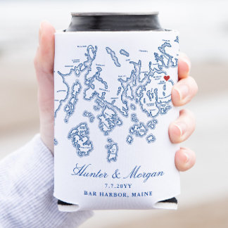 Bar Harbour Maine Wedding Favour Drink Can Cooler