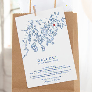 Bar Harbour Maine Wedding Welcome Itinerary Thank You Card