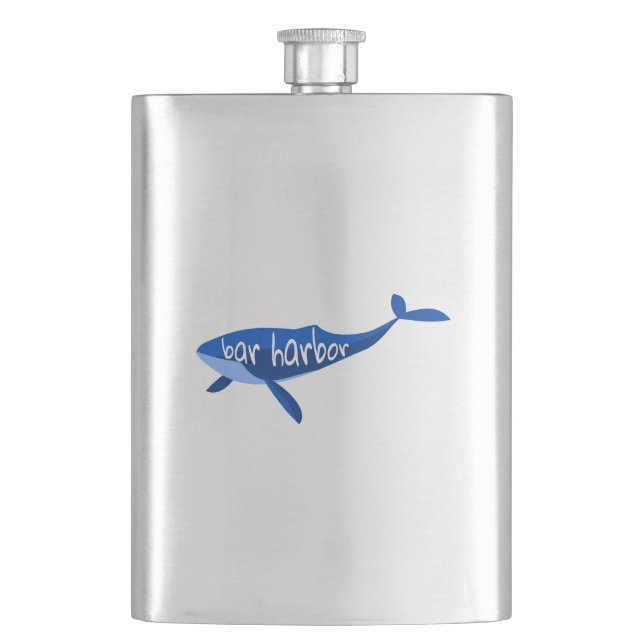 Bar Harbour Maine Whale Hip Flask (Front)