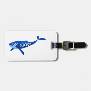Bar Harbour Maine Whale Luggage Tag
